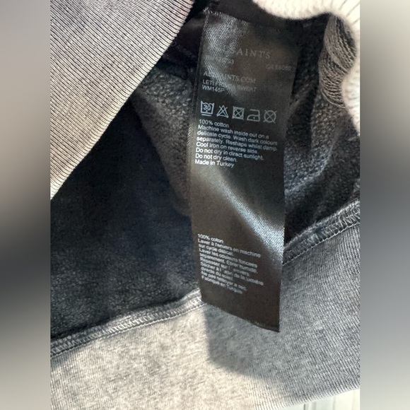 All Saints Leti Freida Side-Snap Gray Crewneck Cotton Sweatshirt - Picture 7 of 10